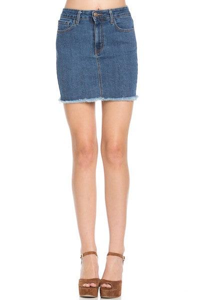 jean mini skirts - Leur Beau Monde Boutique