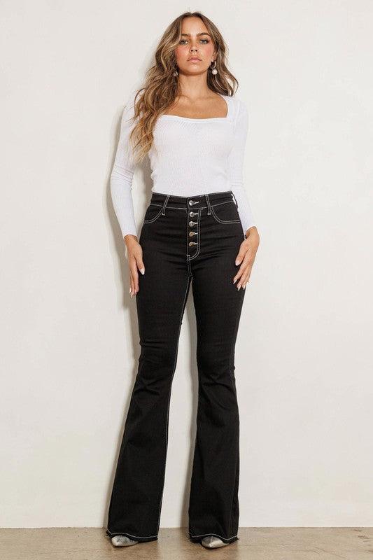 High Rise Flare Jeans - Leur Beau Monde Boutique