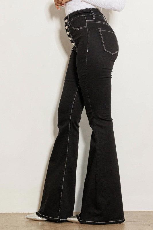 High Rise Flare Jeans - Leur Beau Monde Boutique