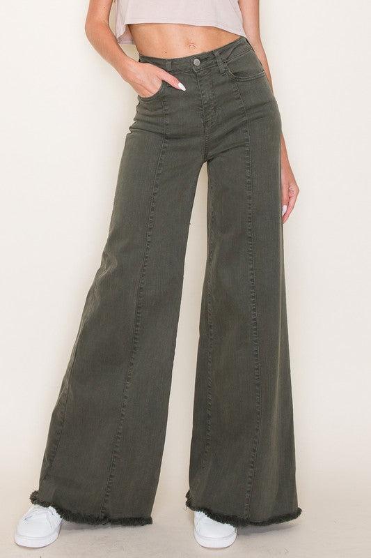 Wide leg, denim pants, jeans, western - Leur Beau Monde Boutique