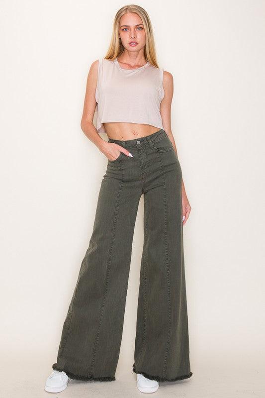 Wide leg, denim pants, jeans, western - Leur Beau Monde Boutique