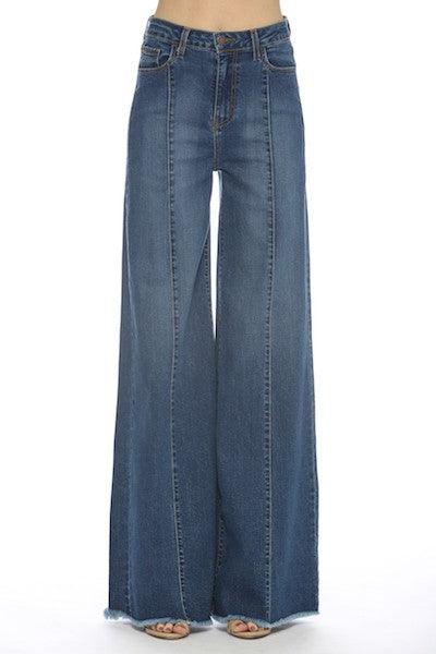 Wide leg, denim pants, jeans, western - Leur Beau Monde Boutique