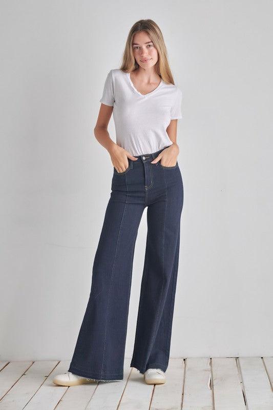 Wide leg, denim pants, jeans, western - Leur Beau Monde Boutique