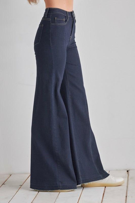 Wide leg, denim pants, jeans, western - Leur Beau Monde Boutique