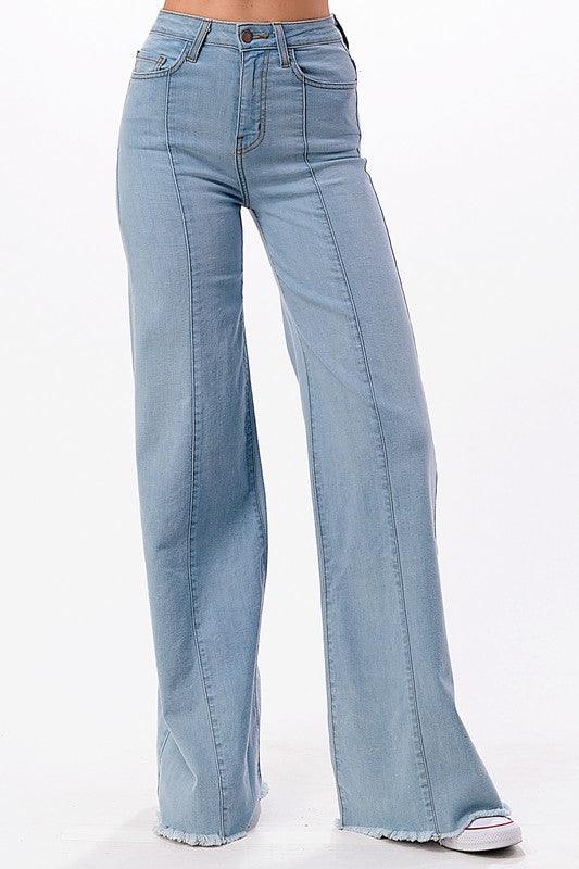 Wide leg, denim pants, jeans, western - Leur Beau Monde Boutique