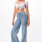 Wide leg, denim pants, jeans, western - Leur Beau Monde Boutique