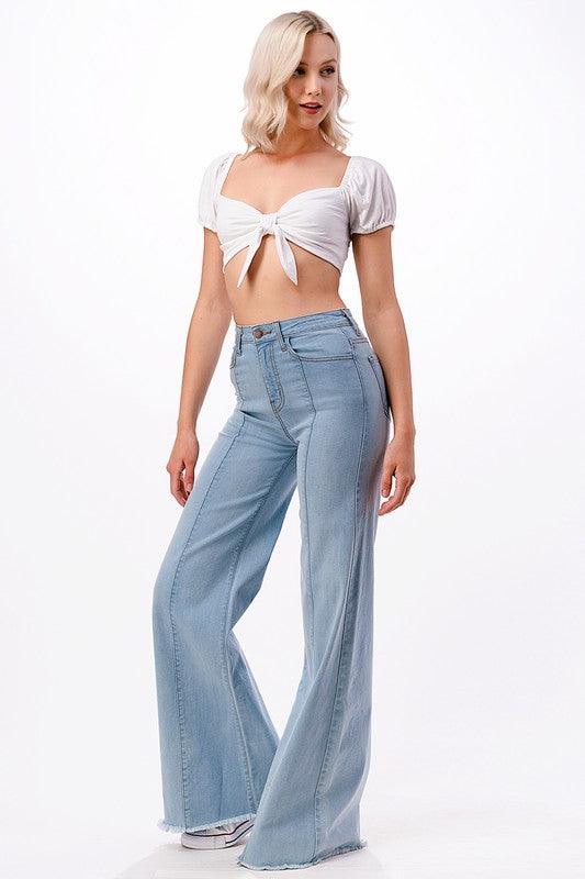 Wide leg, denim pants, jeans, western - Leur Beau Monde Boutique