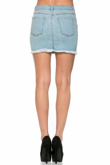 jean mini skirts - Leur Beau Monde Boutique