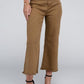 Acid Washed High Waist Frayed Hem Straight Pants - Leur Beau Monde Boutique