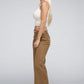 Acid Washed High Waist Frayed Hem Straight Pants - Leur Beau Monde Boutique