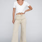 Acid Washed High Waist Frayed Hem Straight Pants - Leur Beau Monde Boutique