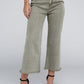 Acid Washed High Waist Frayed Hem Straight Pants - Leur Beau Monde Boutique