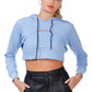 All Relaxed Front Slit Cropped Hoodie - Leur Beau Monde Boutique