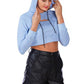 All Relaxed Front Slit Cropped Hoodie - Leur Beau Monde Boutique