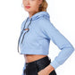 All Relaxed Front Slit Cropped Hoodie - Leur Beau Monde Boutique