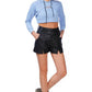 All Relaxed Front Slit Cropped Hoodie - Leur Beau Monde Boutique