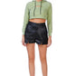 All Relaxed Front Slit Cropped Hoodie - Leur Beau Monde Boutique