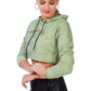 All Relaxed Front Slit Cropped Hoodie - Leur Beau Monde Boutique