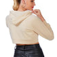 All Relaxed Front Slit Cropped Hoodie - Leur Beau Monde Boutique