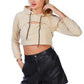 All Relaxed Front Slit Cropped Hoodie - Leur Beau Monde Boutique