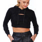 All Relaxed Front Slit Cropped Hoodie - Leur Beau Monde Boutique