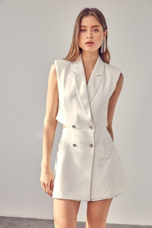 Blazer Button Romper - Leur Beau Monde Boutique