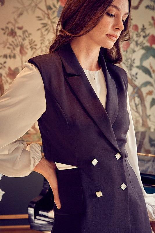 Blazer Button Romper - Leur Beau Monde Boutique