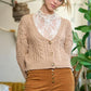 CABLE KNIT CARDIGAN JJK5023P - Leur Beau Monde Boutique