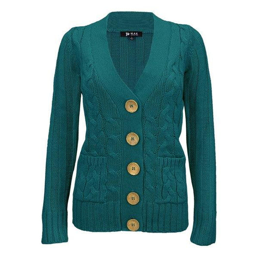 Cable Knitted Cardigan Sweater with Pockets - Leur Beau Monde Boutique