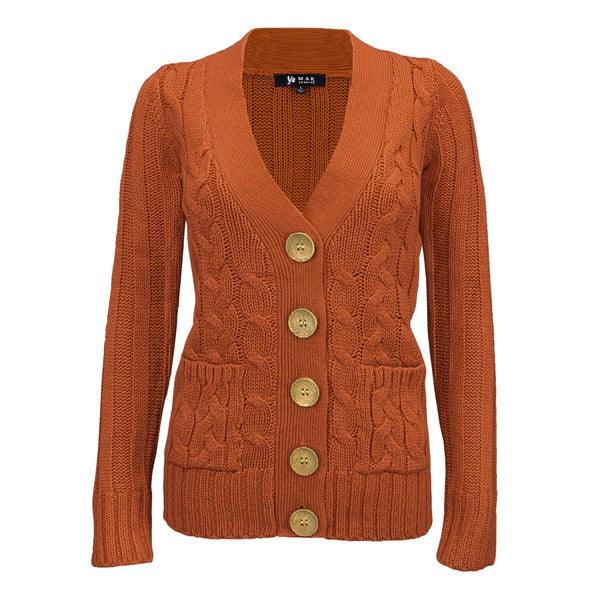 Cable Knitted Cardigan Sweater with Pockets - Leur Beau Monde Boutique