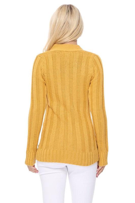 Cable Knitted Cardigan Sweater with Pockets - Leur Beau Monde Boutique