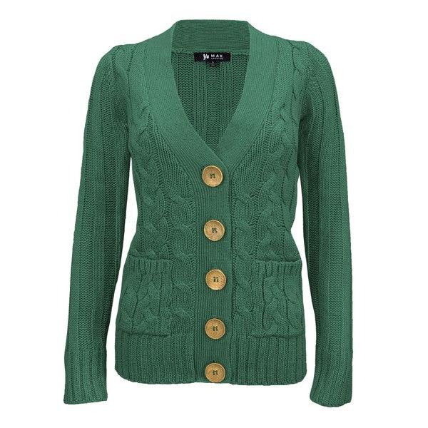 Cable Knitted Cardigan Sweater with Pockets - Leur Beau Monde Boutique