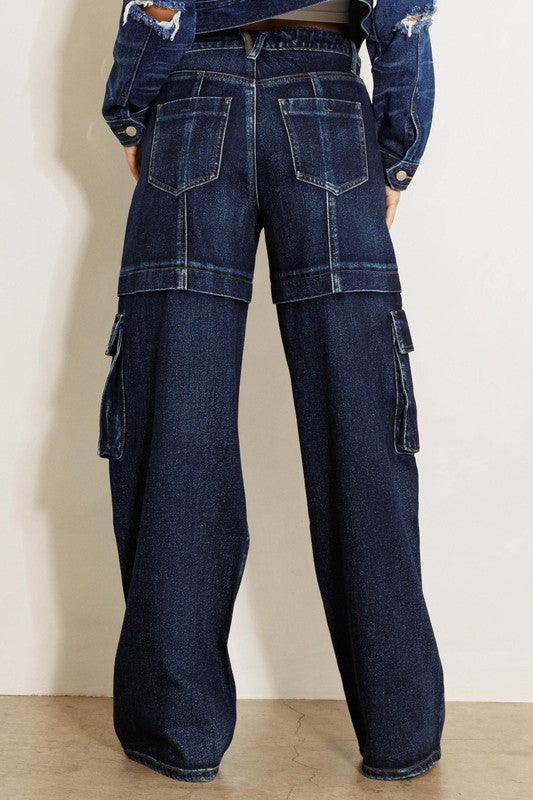 Cargo Pocket Wide Jeans - Leur Beau Monde Boutique