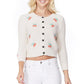 Cherry Crochet Pom Pom Cropped Cardigan Sweater - Leur Beau Monde Boutique