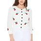 Cherry Crochet Pom Pom Cropped Cardigan Sweater - Leur Beau Monde Boutique