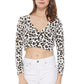 Cropped Bolero Leopard Print Sweater Cardigan - Leur Beau Monde Boutique