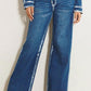 Crossed Low Rise Hand Blush Painting Wide Jeans - Leur Beau Monde Boutique