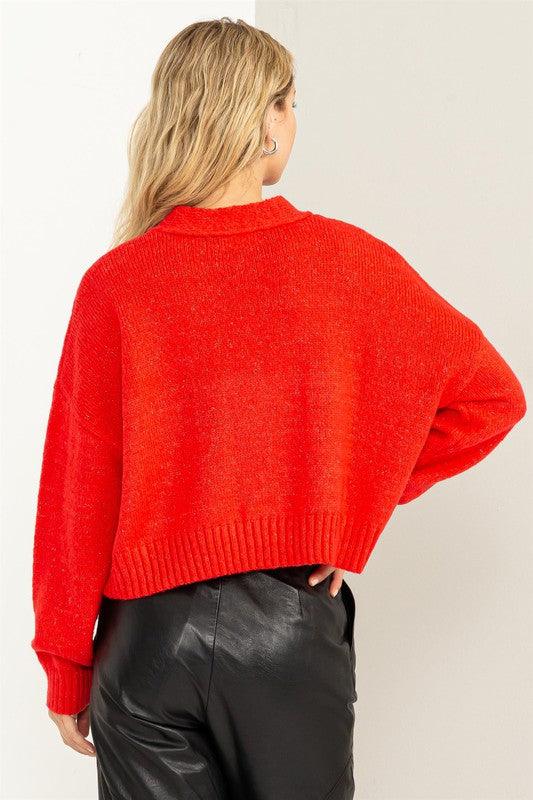 Cute Mood Crop Shoulder Cropped Cardigan Sweater - Leur Beau Monde Boutique