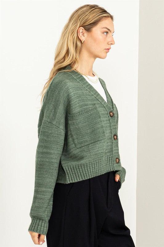 Cute Mood Crop Shoulder Cropped Cardigan Sweater - Leur Beau Monde Boutique