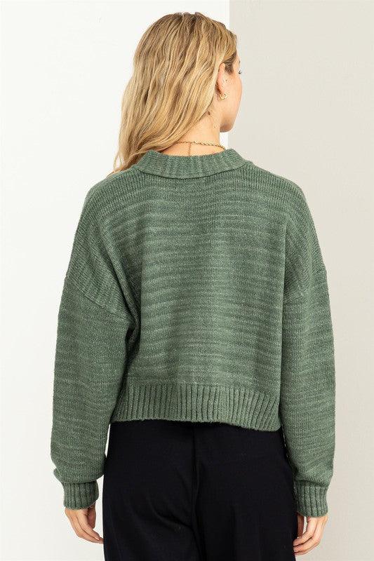 Cute Mood Crop Shoulder Cropped Cardigan Sweater - Leur Beau Monde Boutique