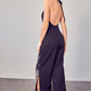 Deep V-Neck Wide Leg Jumpsuit - Leur Beau Monde Boutique