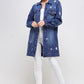 DENIM 3/4 QUARTER JACKETS DISTRESSED WASHED - Leur Beau Monde Boutique