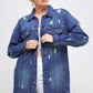 DENIM 3/4 QUARTER JACKETS DISTRESSED WASHED - Leur Beau Monde Boutique