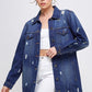 DENIM 3/4 QUARTER JACKETS DISTRESSED WASHED - Leur Beau Monde Boutique