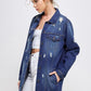 DENIM 3/4 QUARTER JACKETS DISTRESSED WASHED - Leur Beau Monde Boutique