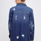 DENIM 3/4 QUARTER JACKETS DISTRESSED WASHED - Leur Beau Monde Boutique