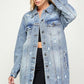 DENIM 3/4 QUARTER JACKETS DISTRESSED WASHED - Leur Beau Monde Boutique