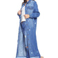 DENIM LONG JACKETS DISTRESSED WASHED - Leur Beau Monde Boutique