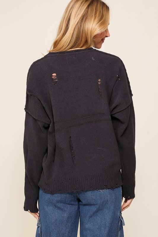 Distressed USA Logo Sweater - Leur Beau Monde Boutique