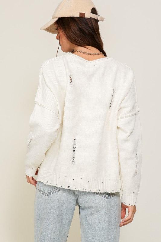 Distressed USA Logo Sweater - Leur Beau Monde Boutique